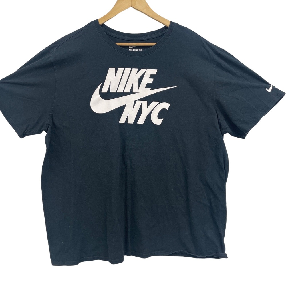 Nike Black NYC Logo New York Short Sleeve Athletic T-Shirt XXXL 3XL cotton vtg